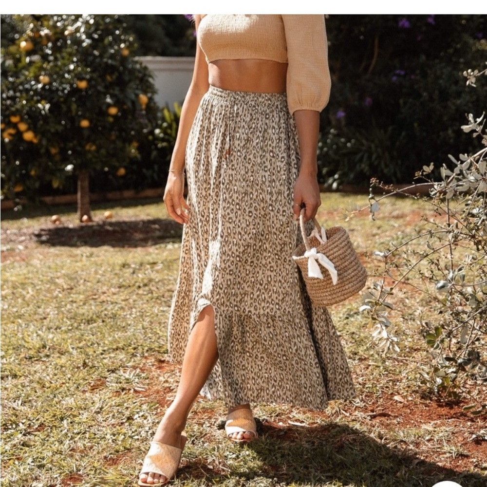 Petal & Pup Long Olive Skirt